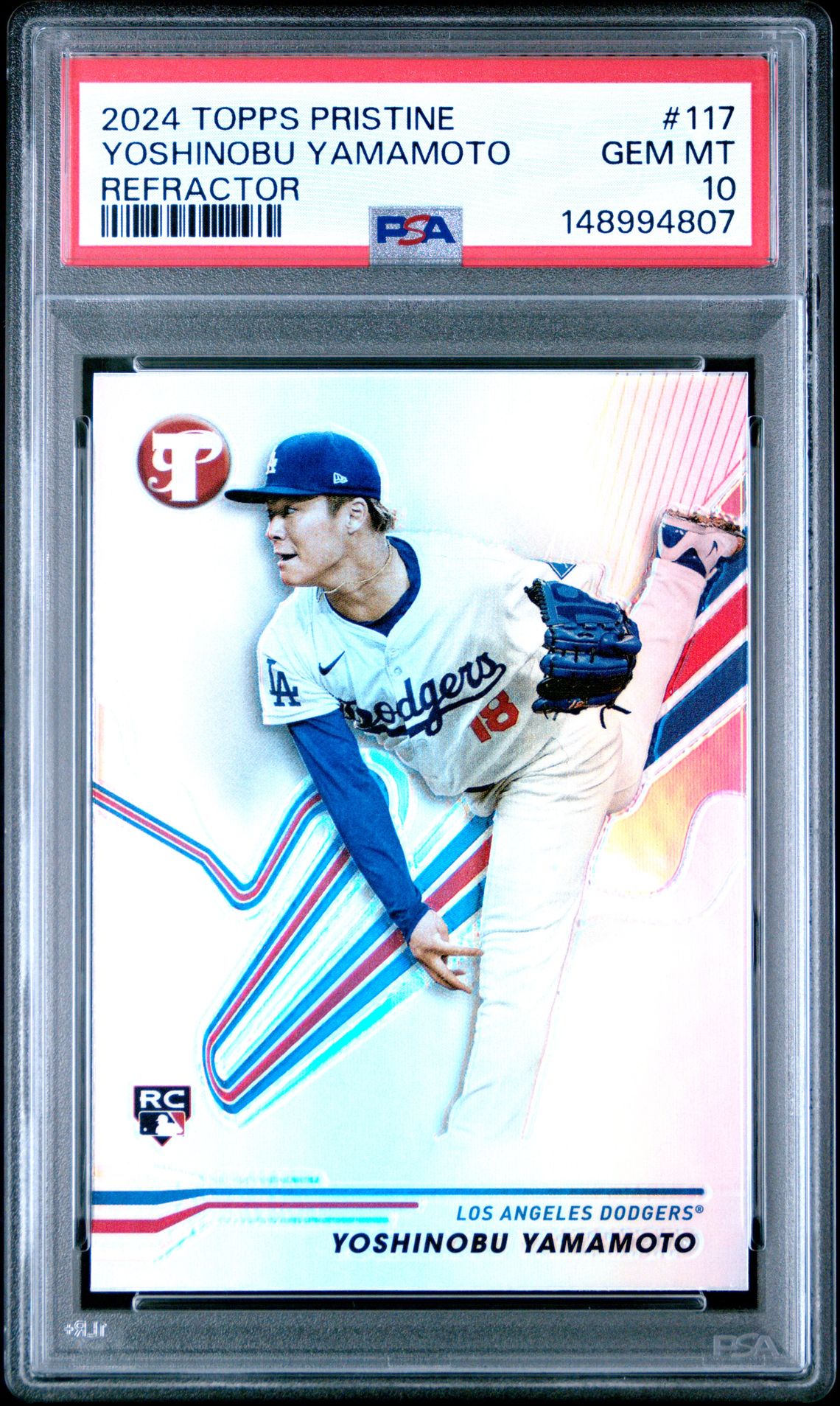 2024 Topps Pristine Yoshinobu Yamamoto #117 (Refractor) Gem Mt 10 front