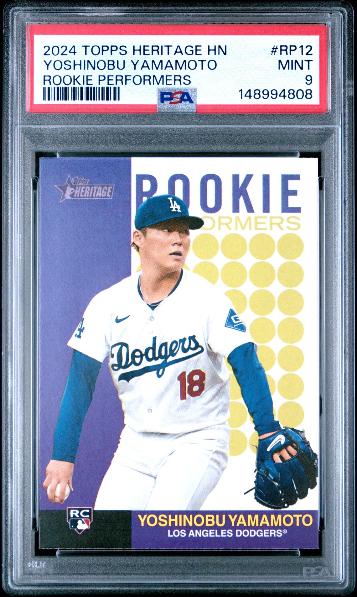 2024 Topps Heritage High Number Rookie Performers Yoshinobu Yamamoto #Rp12 Mint 9 front