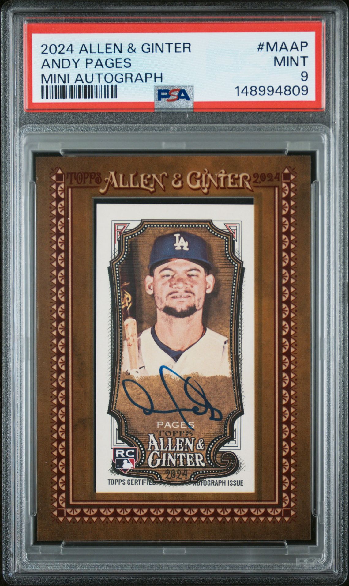 2024 Topps Allen & Ginter Mini Baseball Autographs Andy Pages #Maap Mint 9 front