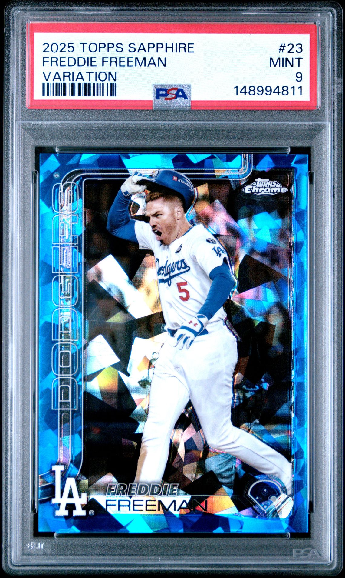 2025 Topps Chrome Sapphire Freddie Freeman #23 (Variation) Mint 9 front