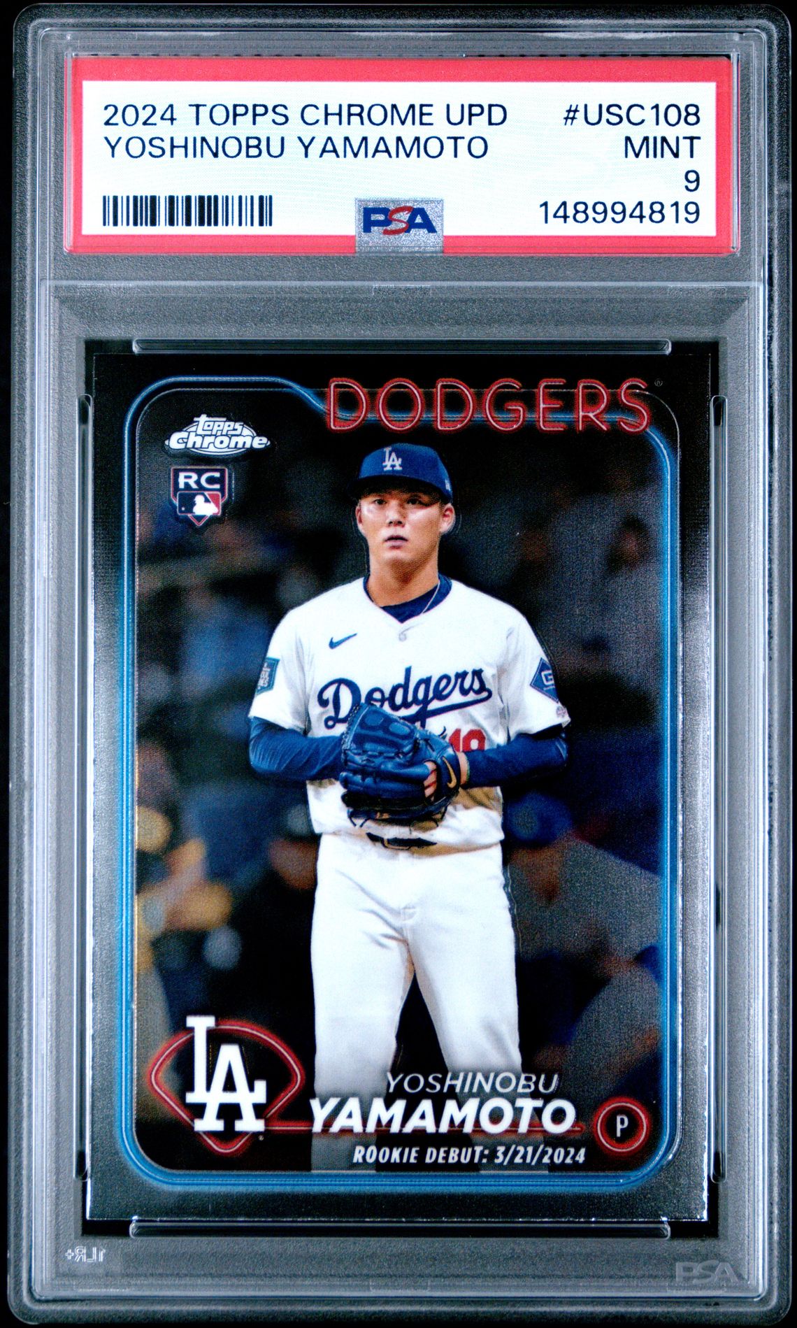 2024 Topps Chrome Update Yoshinobu Yamamoto #Usc108 Mint 9 front