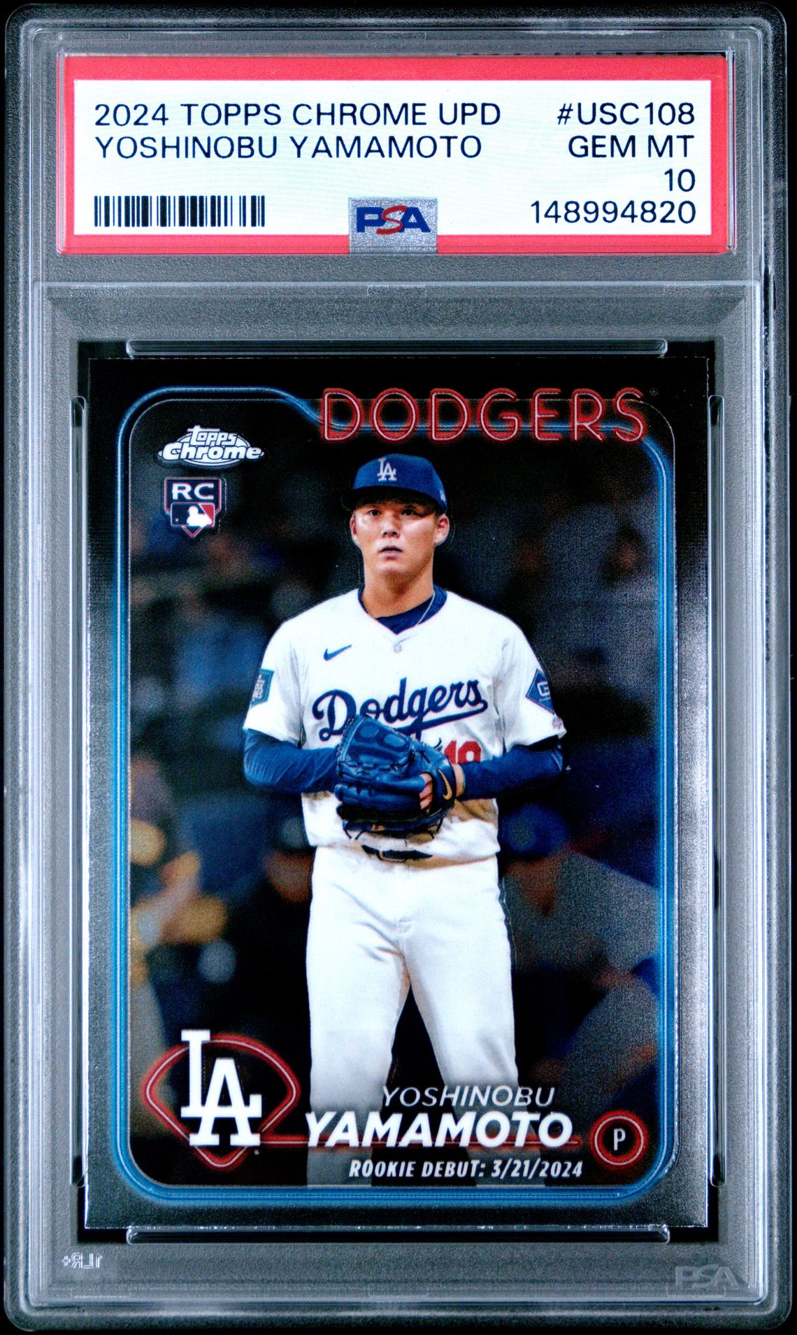 2024 Topps Chrome Update Yoshinobu Yamamoto #Usc108 Gem Mt 10 front