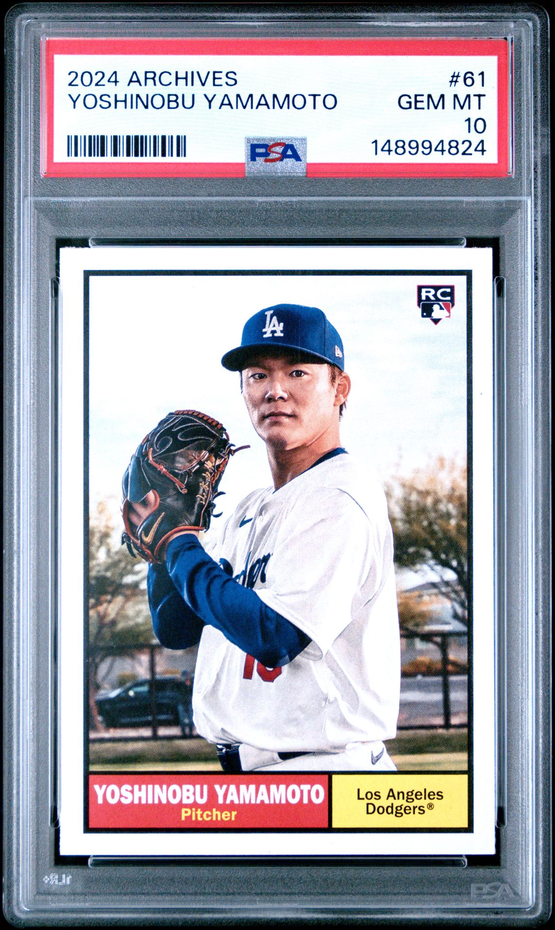 2024 Topps Archives Yoshinobu Yamamoto #61 Gem Mt 10 front