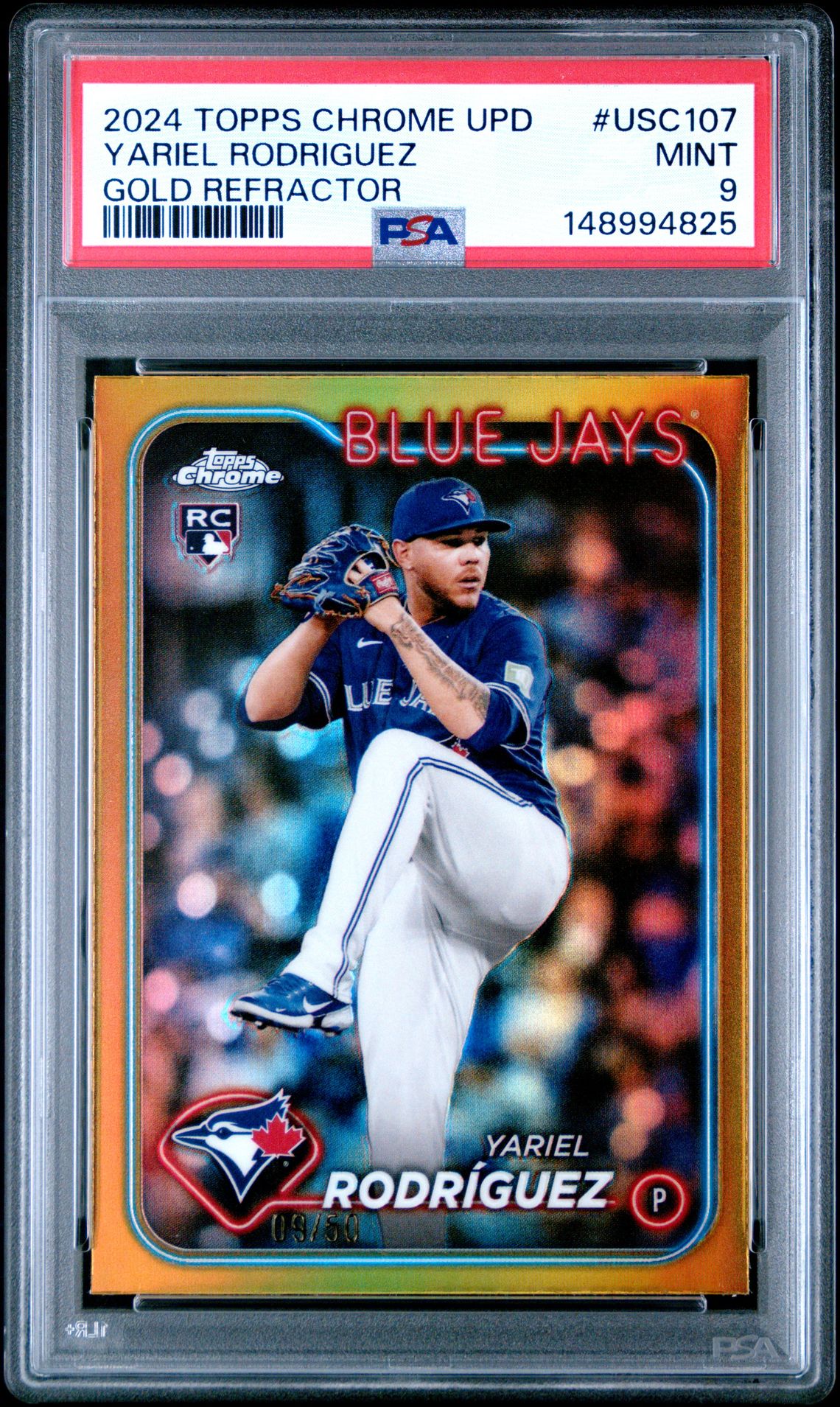 2024 Topps Chrome Update Yariel Rodriguez #Usc107 (Gold Refractor) Mint 9 front