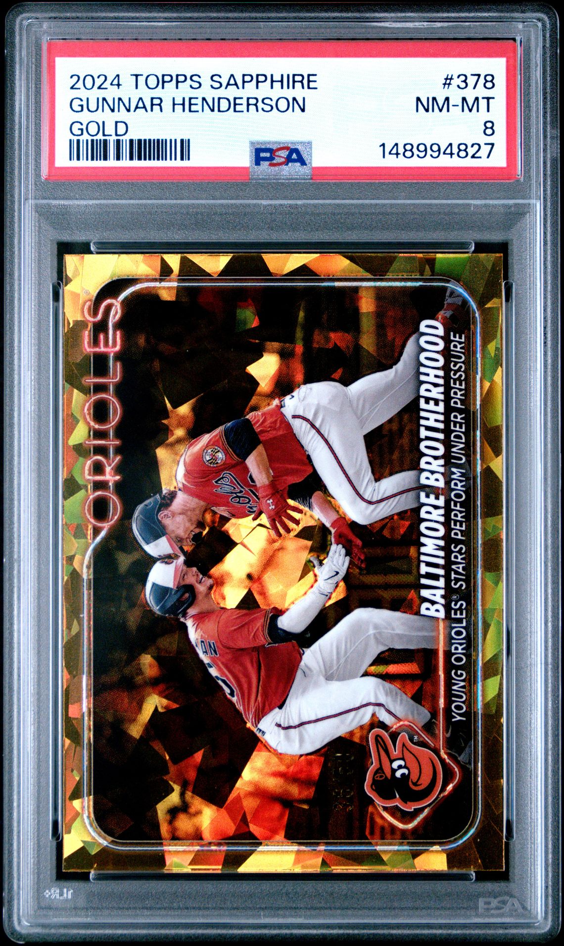 2024 Topps Chrome Sapphire Gunnar Henderson #378 (Gold) Nm-Mt 8 front