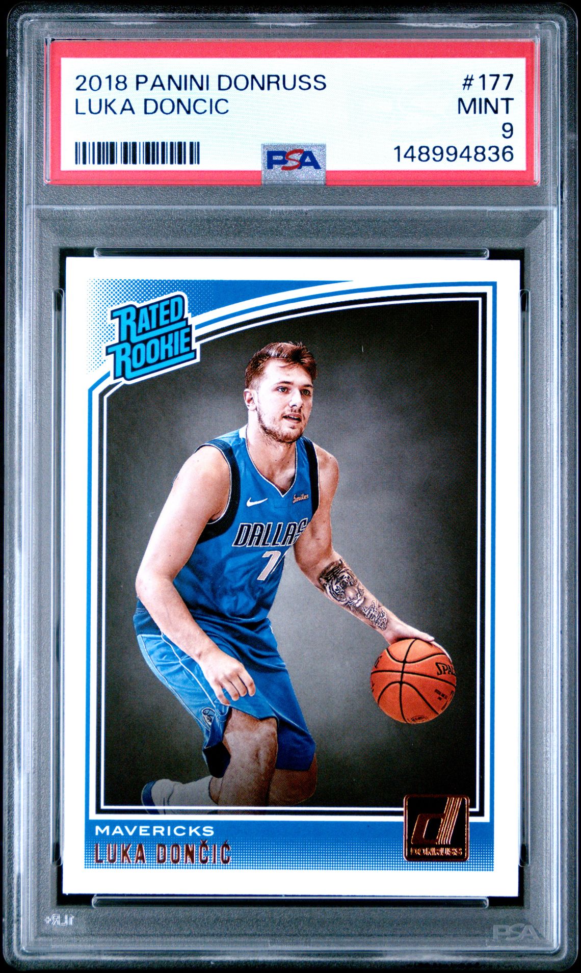 2018 Panini Donruss Luka Doncic #177 Mint 9 front