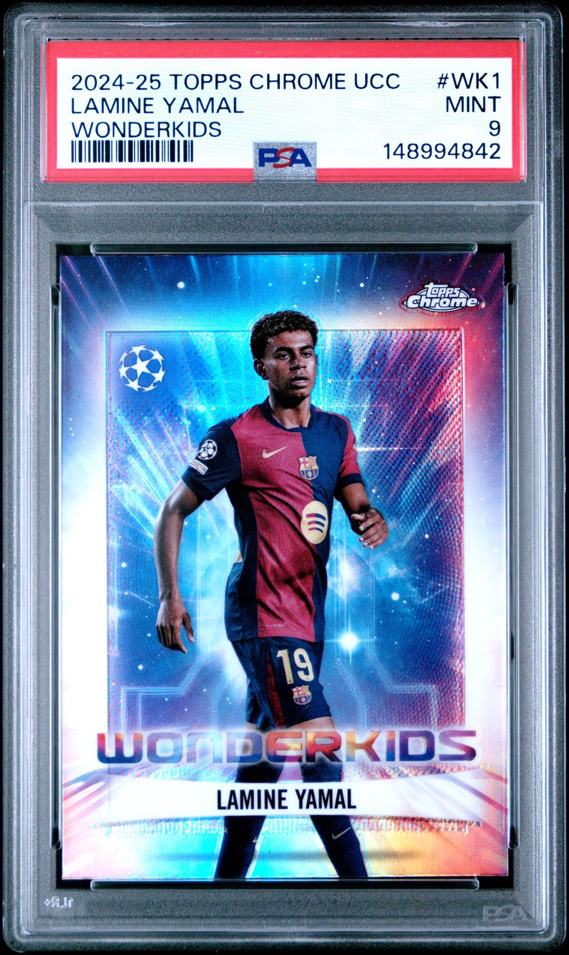 2024-25 Topps Chrome Uefa Club Competitions Wonderkids Lamine Yamal #Wk1 Mint 9 front