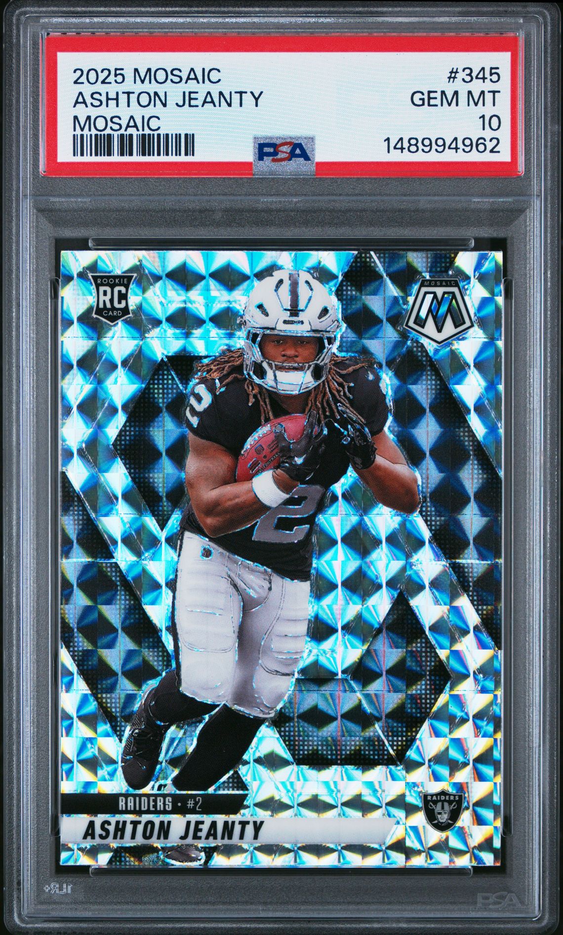 2025 Panini Mosaic Ashton Jeanty #345 (Mosaic) Gem Mt 10 front