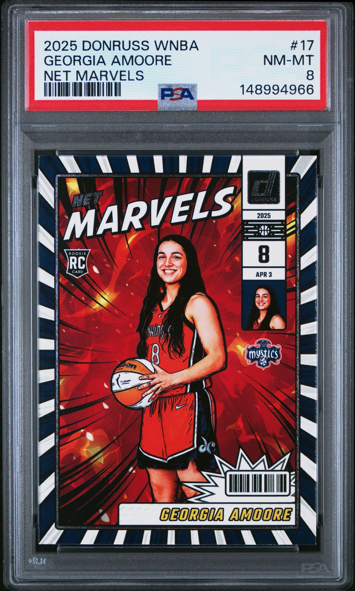 2025 Panini Donruss Wnba Net Marvels Georgia Amoore #17 Nm-Mt 8 front