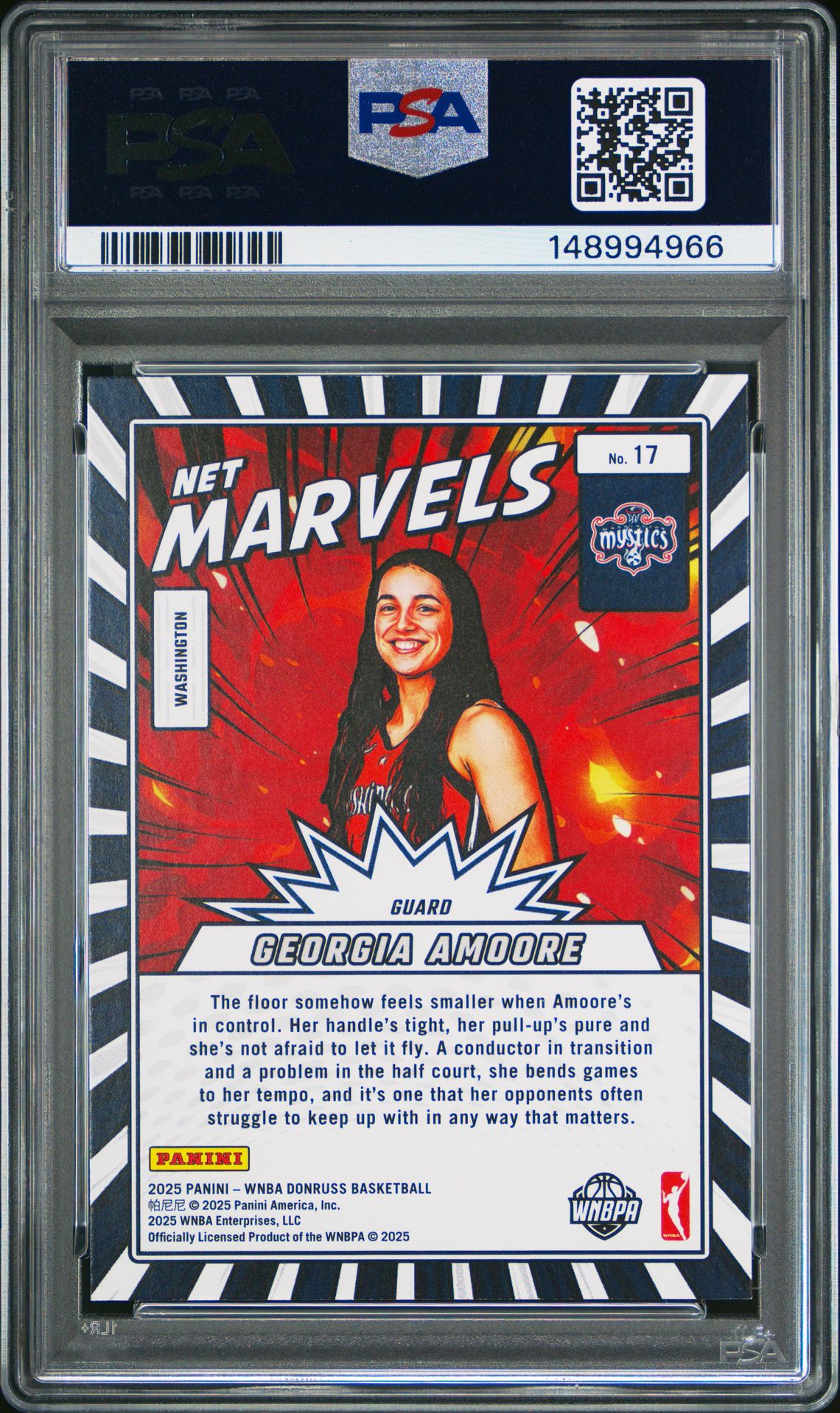 2025 Panini Donruss Wnba Net Marvels Georgia Amoore #17 Nm-Mt 8 back