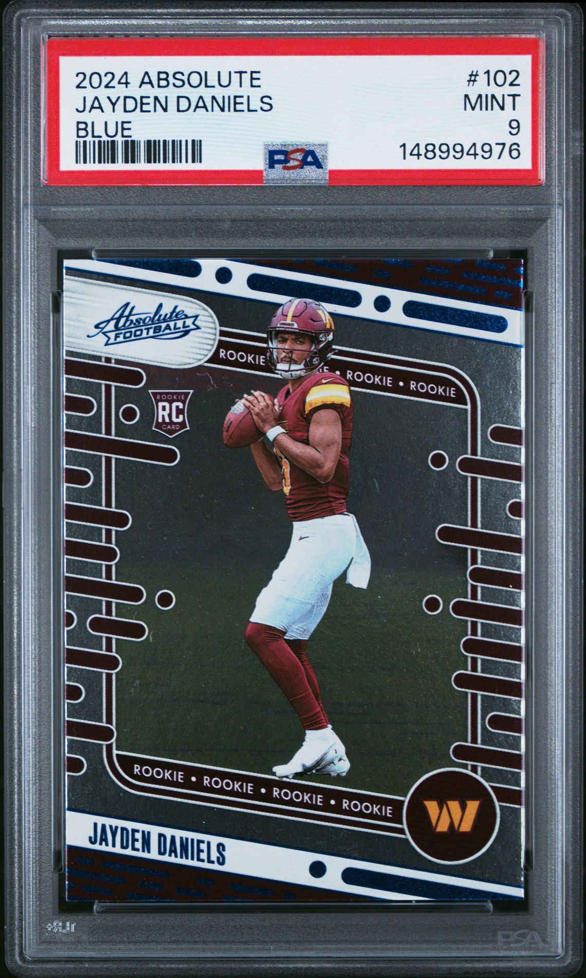 2024 Panini Absolute Jayden Daniels #102 (Blue) Mint 9 front