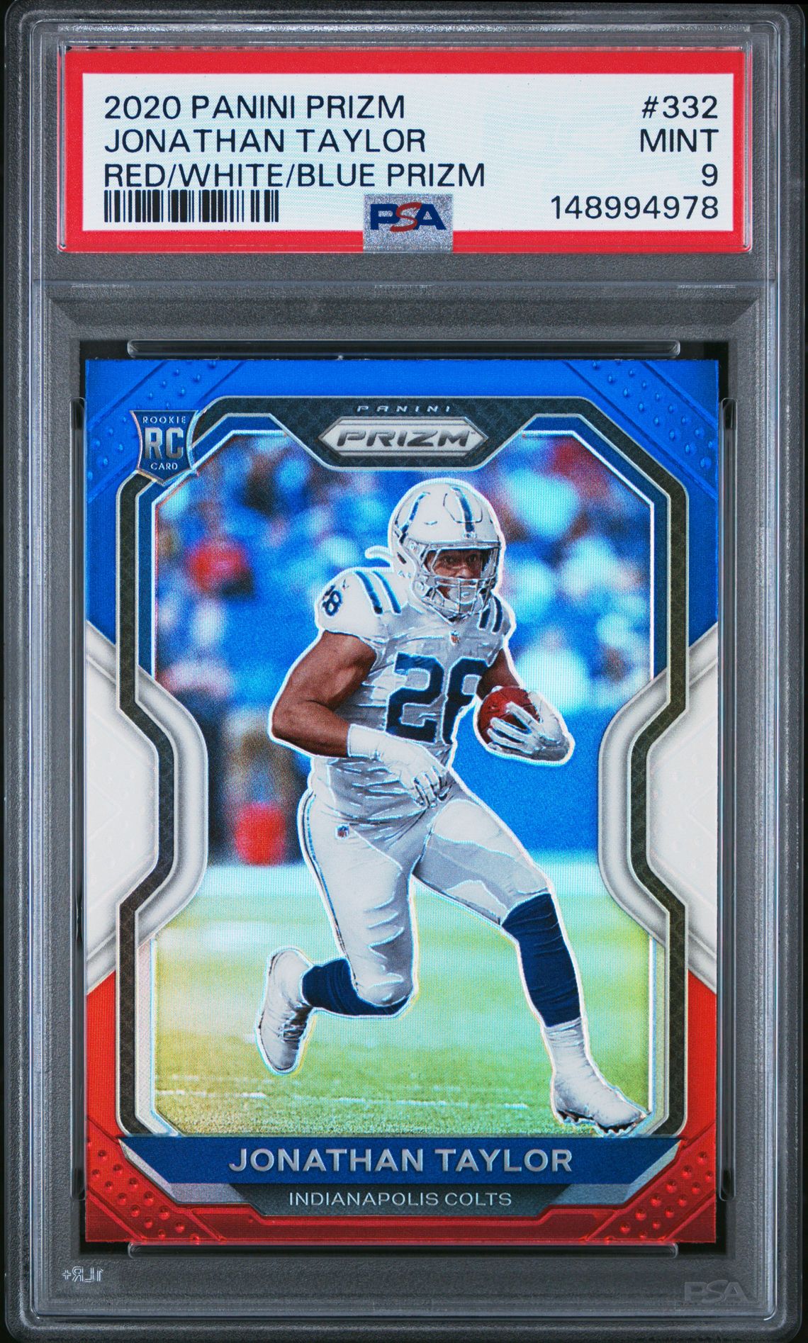 2020 Panini Prizm Jonathan Taylor #332 (Red/White/Blue Prizm) Mint 9 front
