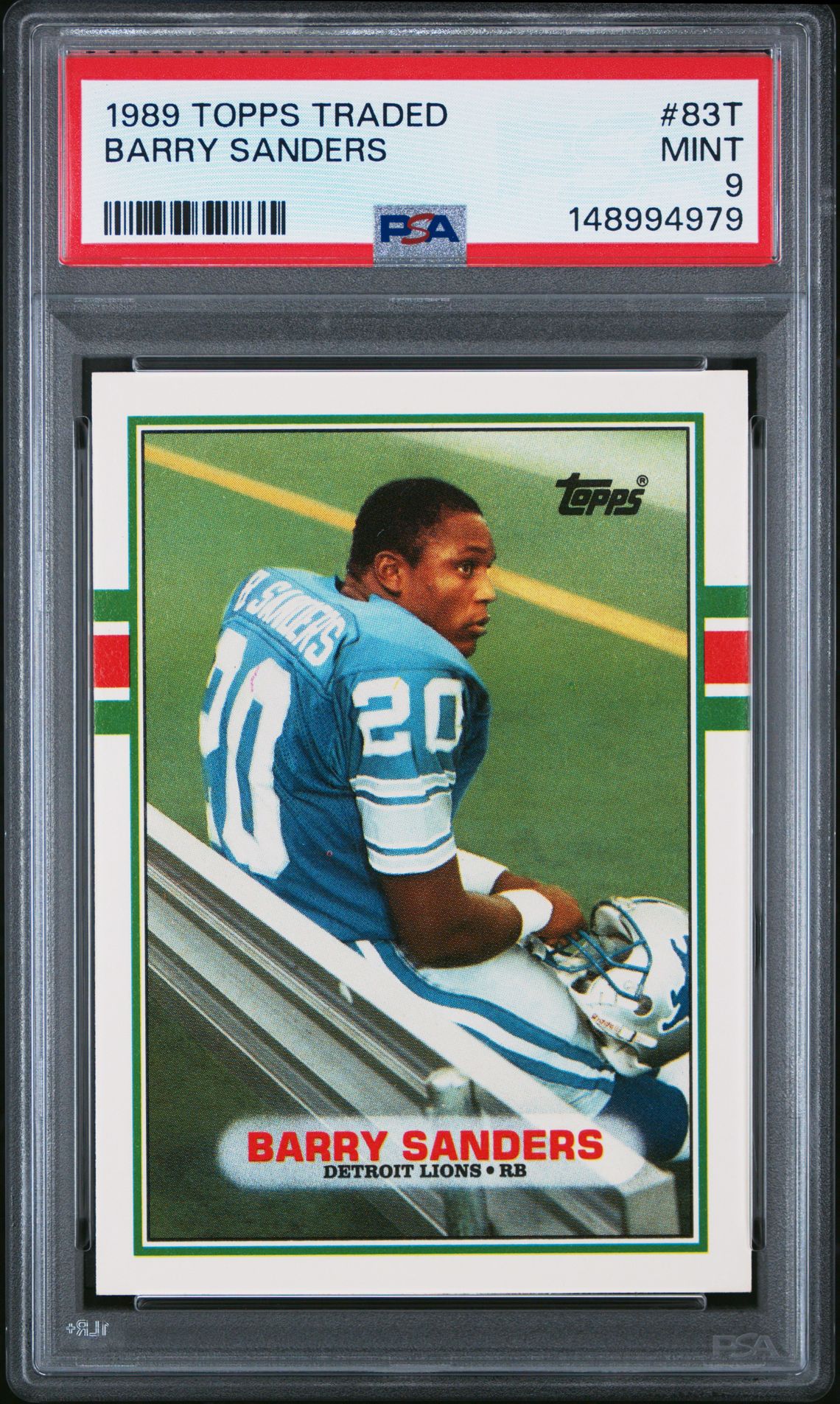 1989 Topps Traded Barry Sanders #83T Mint 9 front