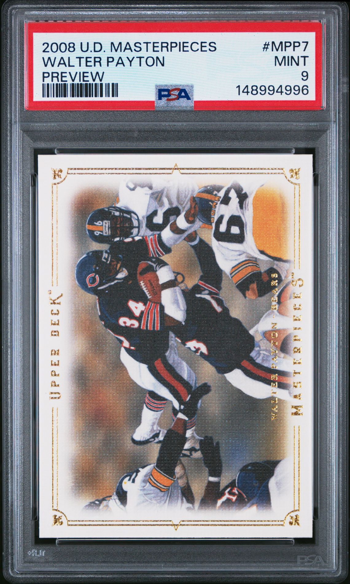 2008 Upper Deck Masterpieces Preview Walter Payton #Mpp7 (Preview) Mint 9 front