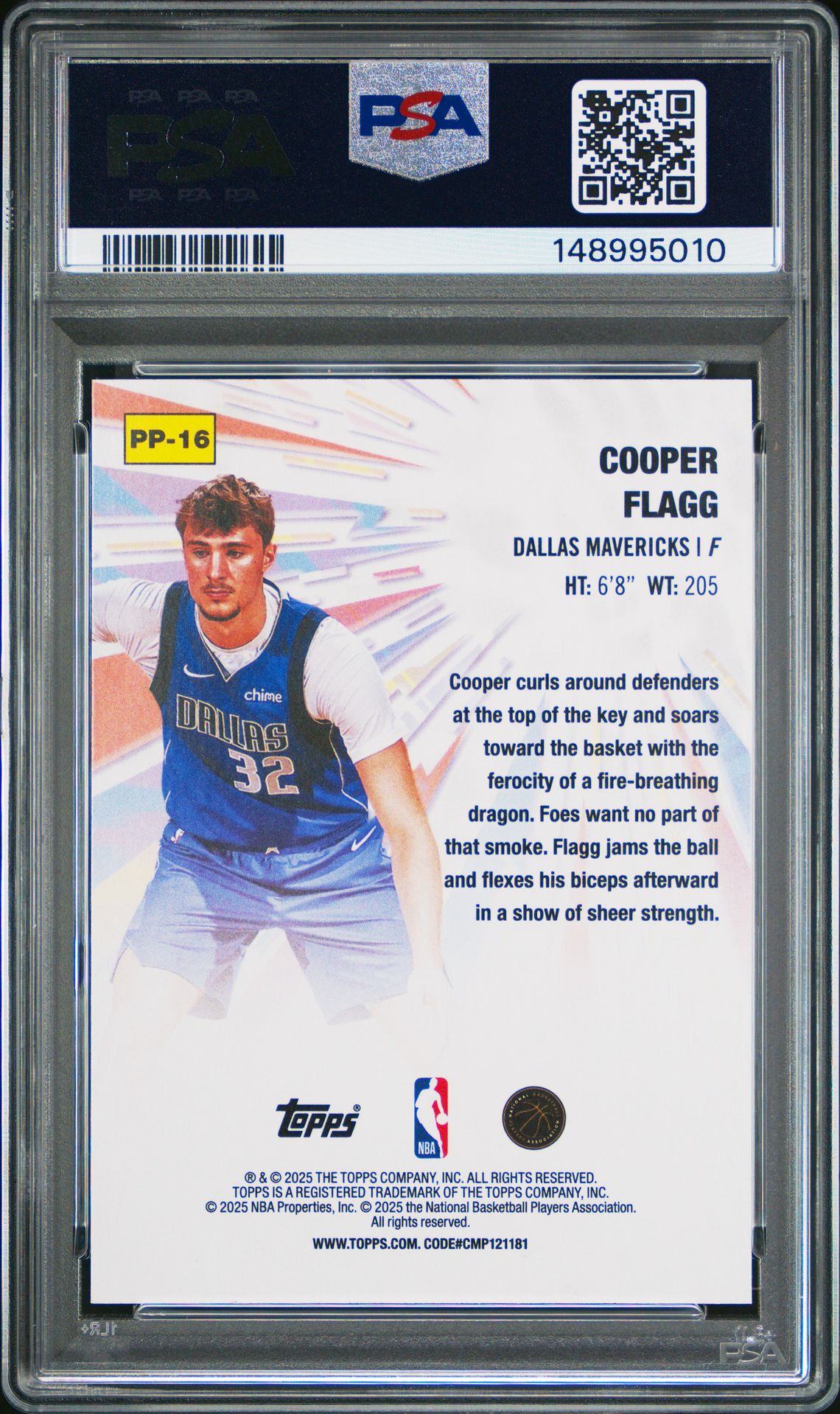2025 Topps Power Players Cooper Flagg #Pp-16 Mint 9 back