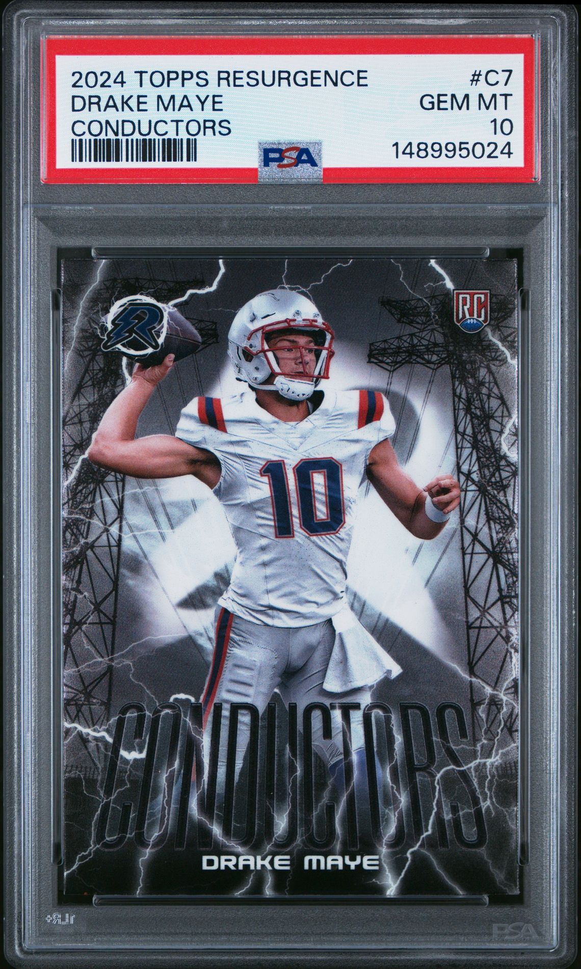 2024 Topps Resurgence Conductors Drake Maye #C7 Gem Mt 10 front