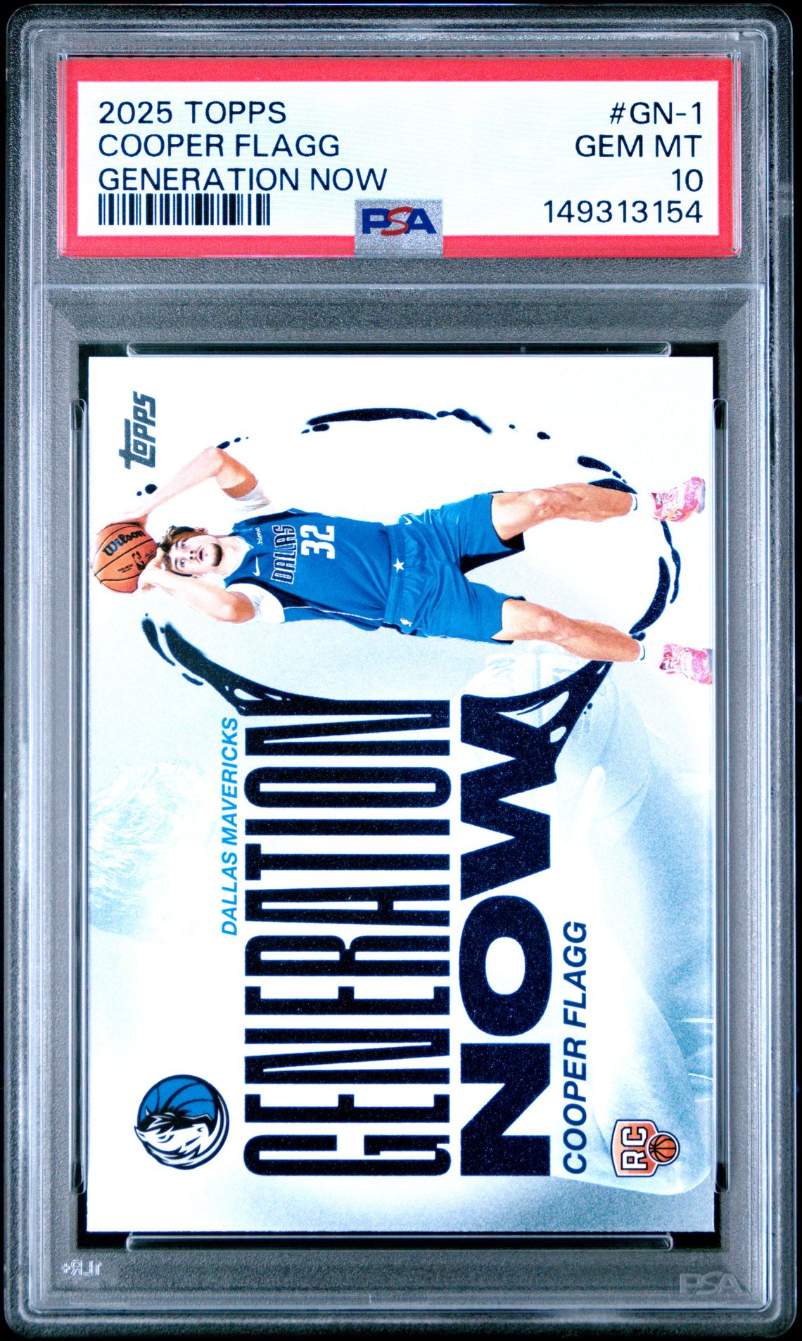 2025 Topps Generation Now Cooper Flagg #Gn-1 Gem Mt 10 front view - PSA graded GEM MT 10