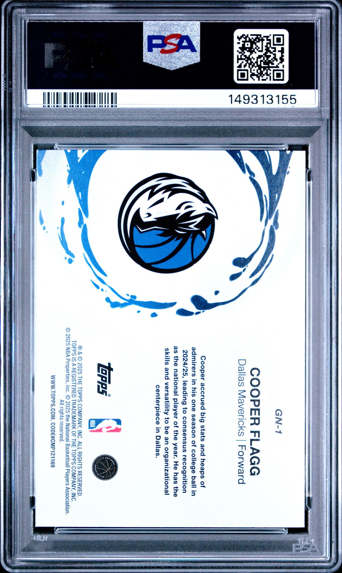 2025 Topps Generation Now Cooper Flagg #Gn-1 Gem Mt 10 back