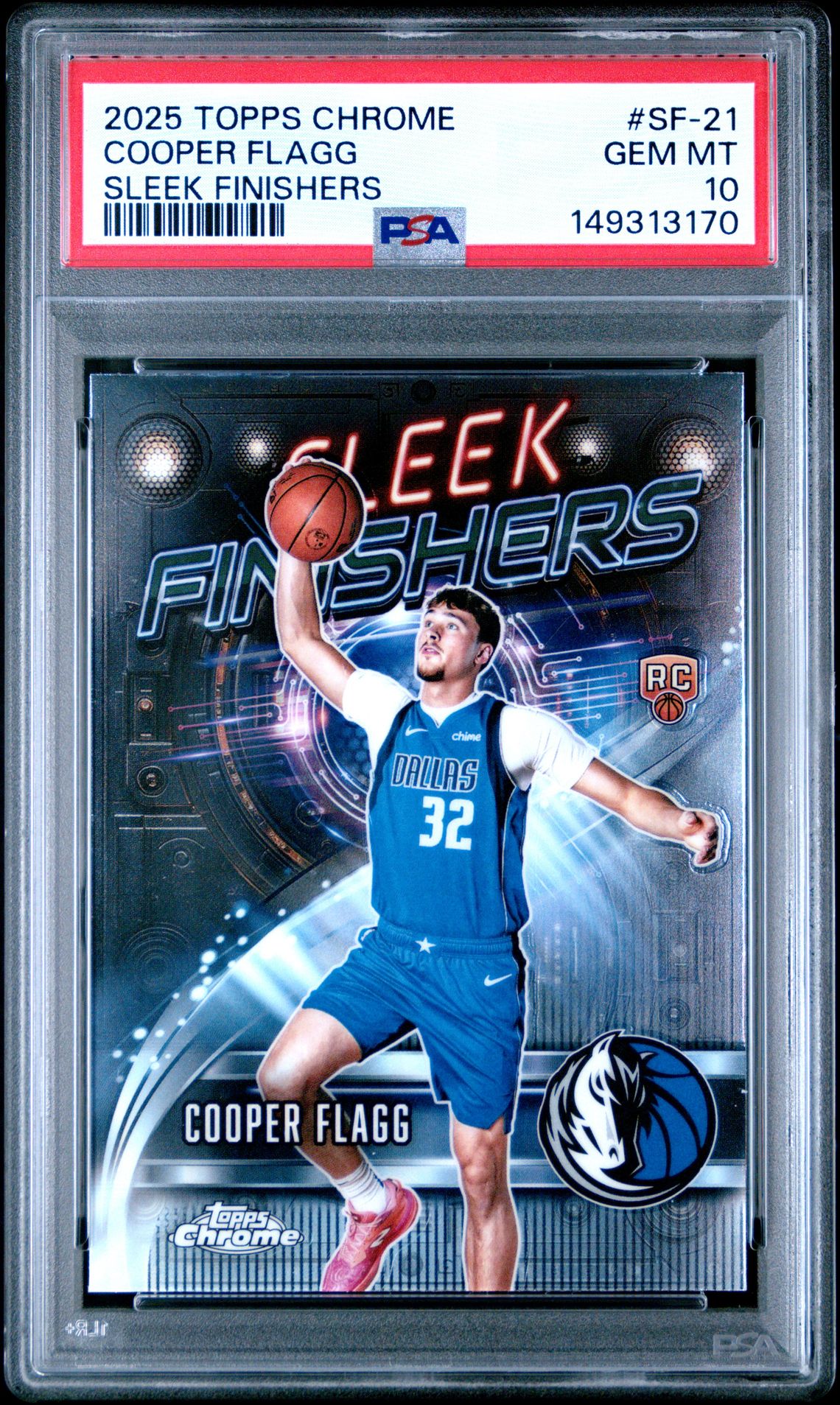 2025 Topps Chrome Sleek Finishers Cooper Flagg #Sf-21 Gem Mt 10 front