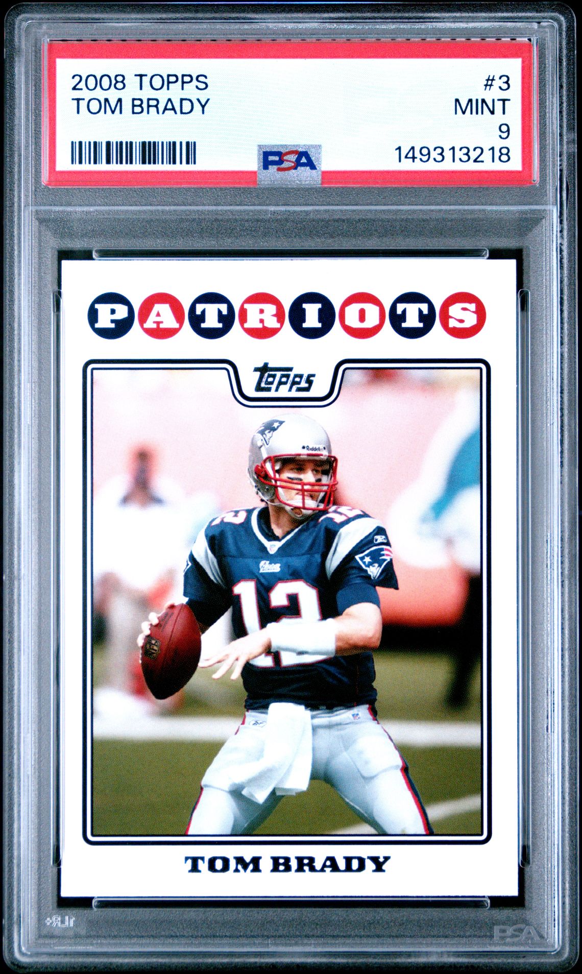 2008 Topps Tom Brady #3 Mint 9 front