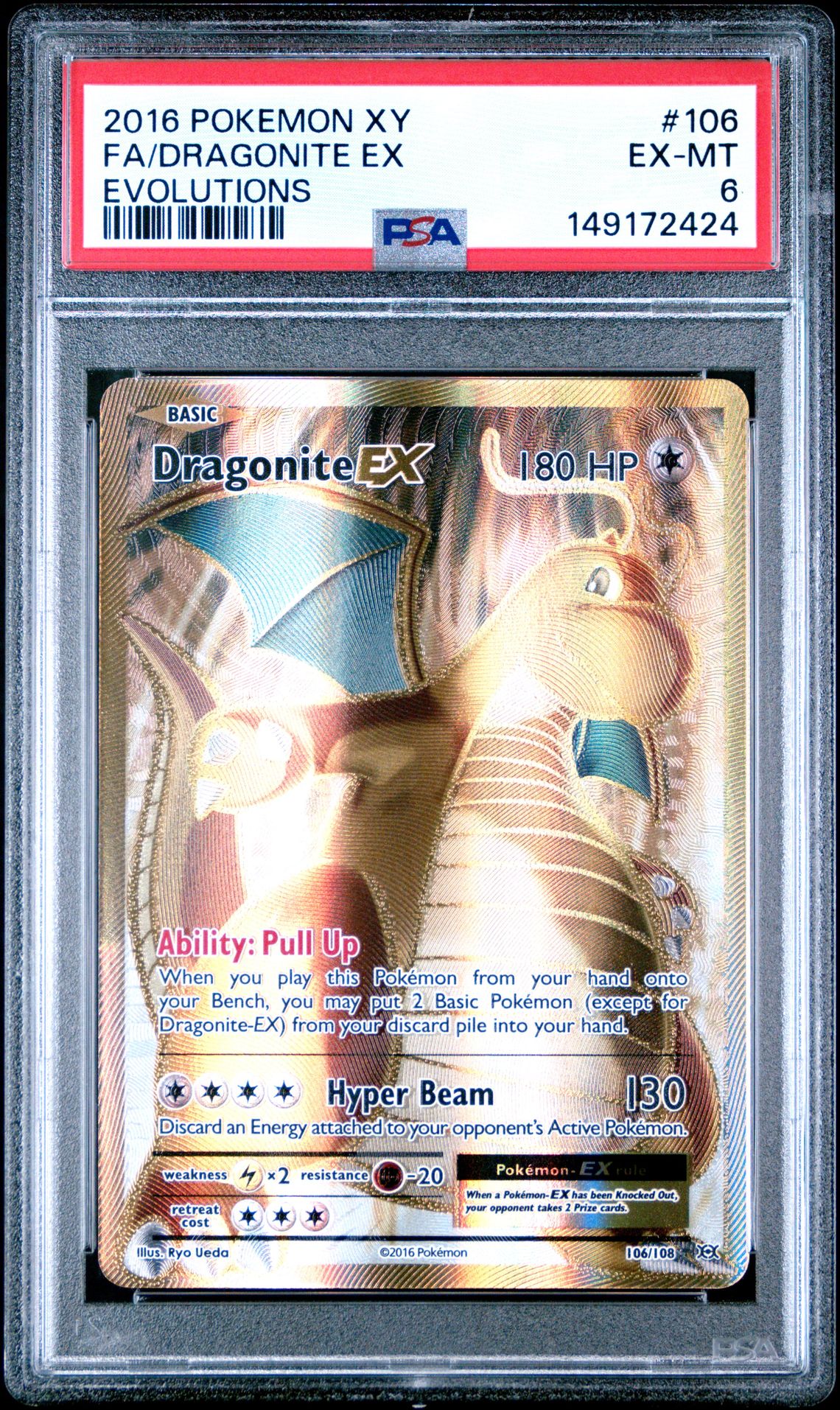 2016 Pokemon POKEMON XY EVOLUTIONS #106 Fa/Dragonite Ex front