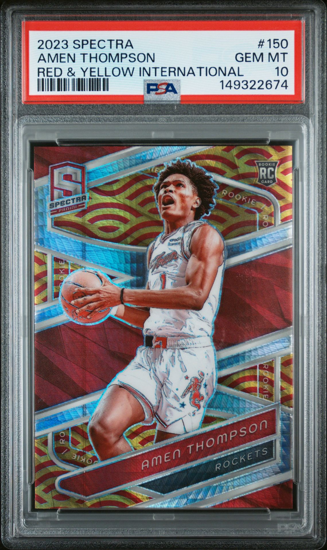 2023 Panini PANINI SPECTRA RED & YELLOW INTERNATIONAL #150 Amen Thompson front