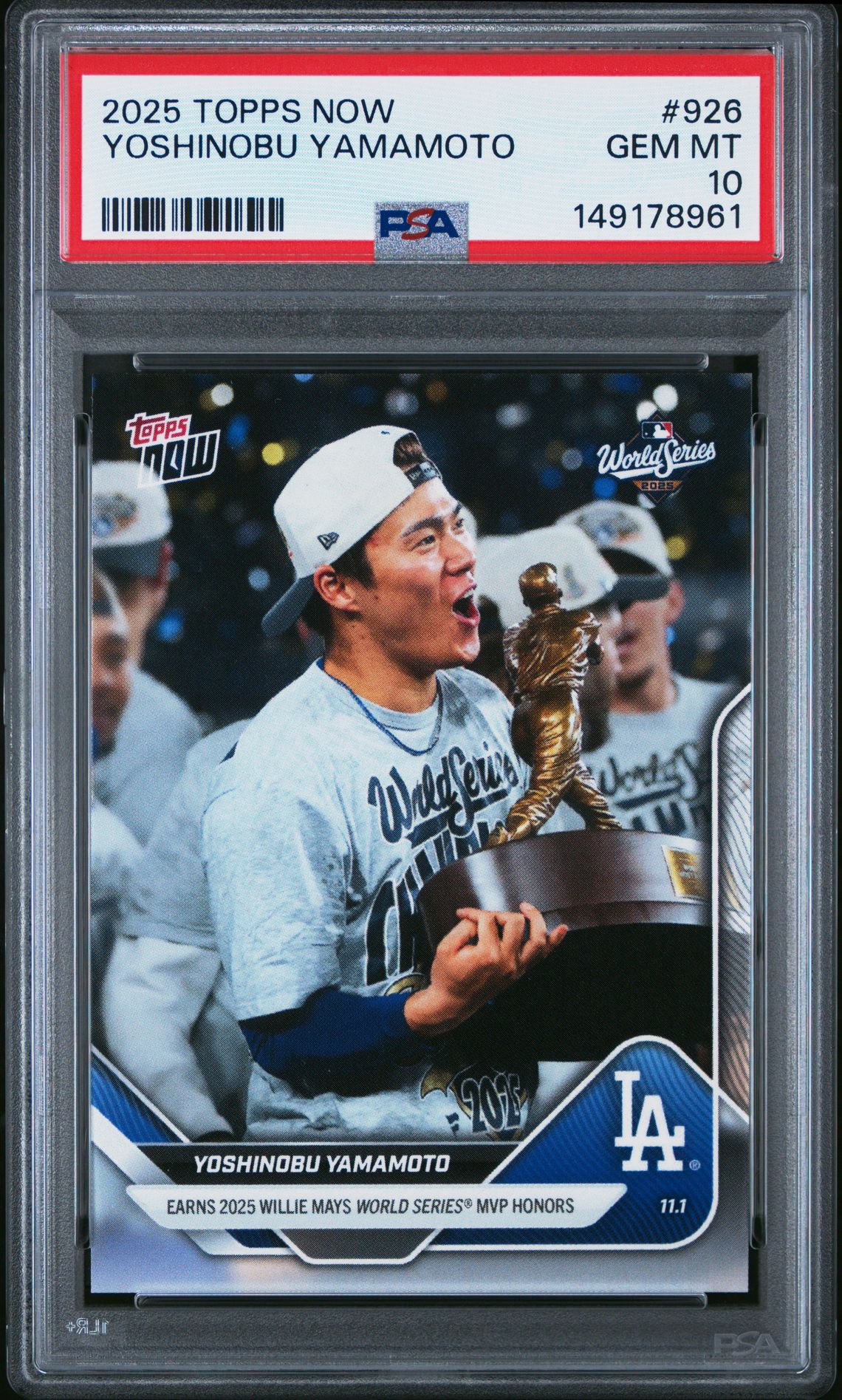 2025 Topps TOPPS NOW #926 Yoshinobu Yamamoto front