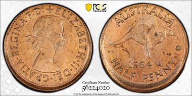 1964 Y. (p) 1/2D MS63RB