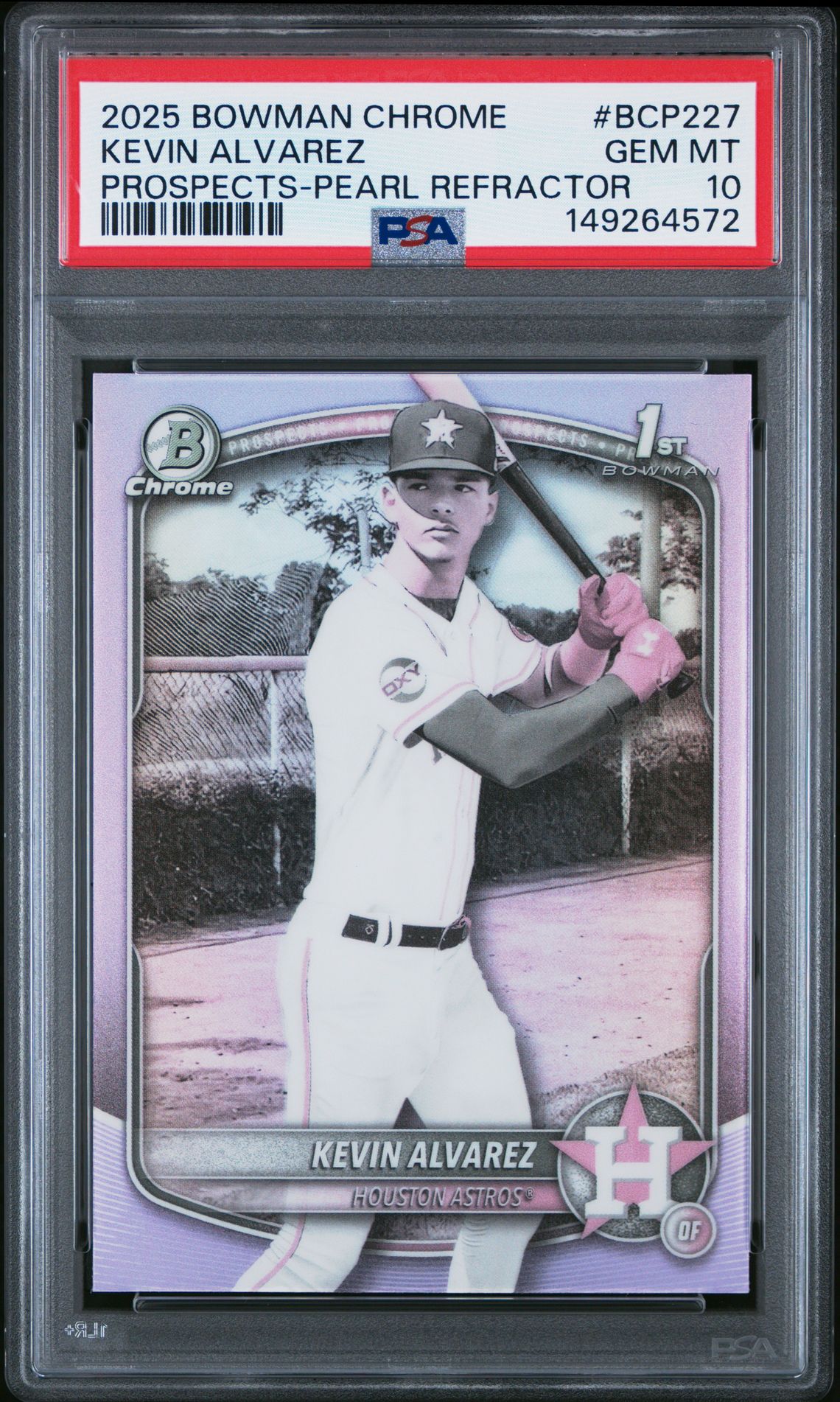 2025 Bowman BOWMAN CHROME PROSPECTS PEARL REFRACTOR #BCP227 Kevin Alvarez front
