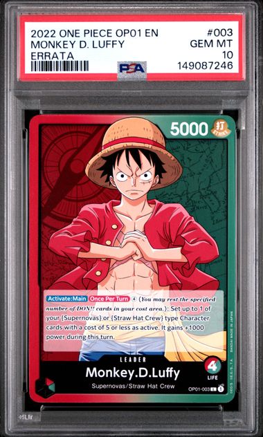 2022 One Piece Romance Dawn Errata ERRATA #003 Monkey D. Luffy front