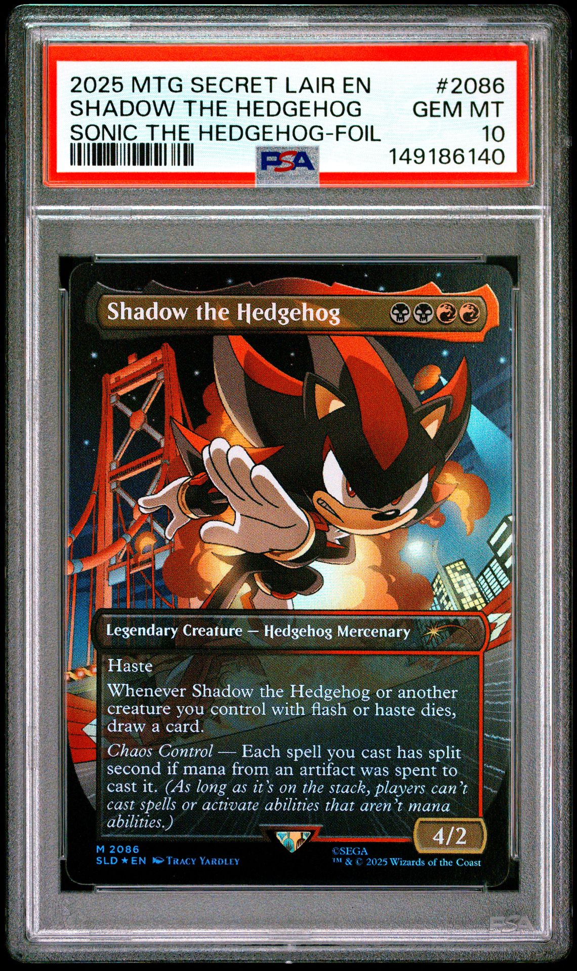 2025 MTG MAGIC THE GATHERING SECRET LAIR DROP SONIC THE HEDGEHOG-FOIL #2086 Shadow The Hedgehog front