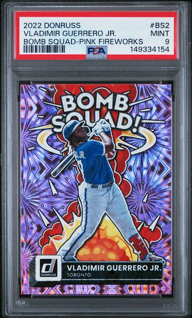2022 Panini PANINI DONRUSS BOMB SQUAD PINK FIREWORKS #BS2 Vladimir Guerrero Jr. front