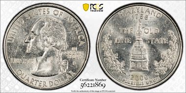2000-P 25C Maryland AU58