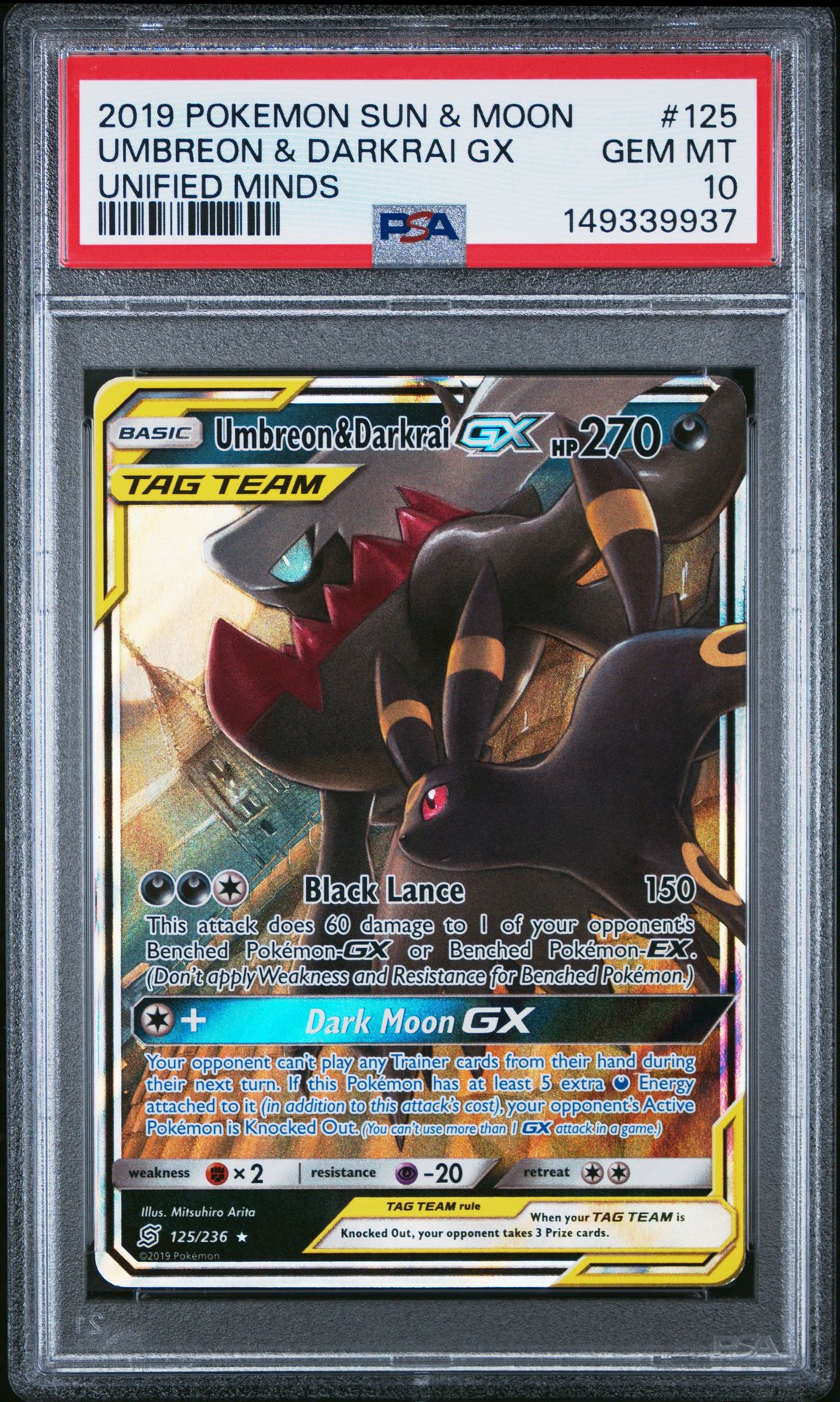 2019 Pokemon #125 Umbreon & Darkrai GX front