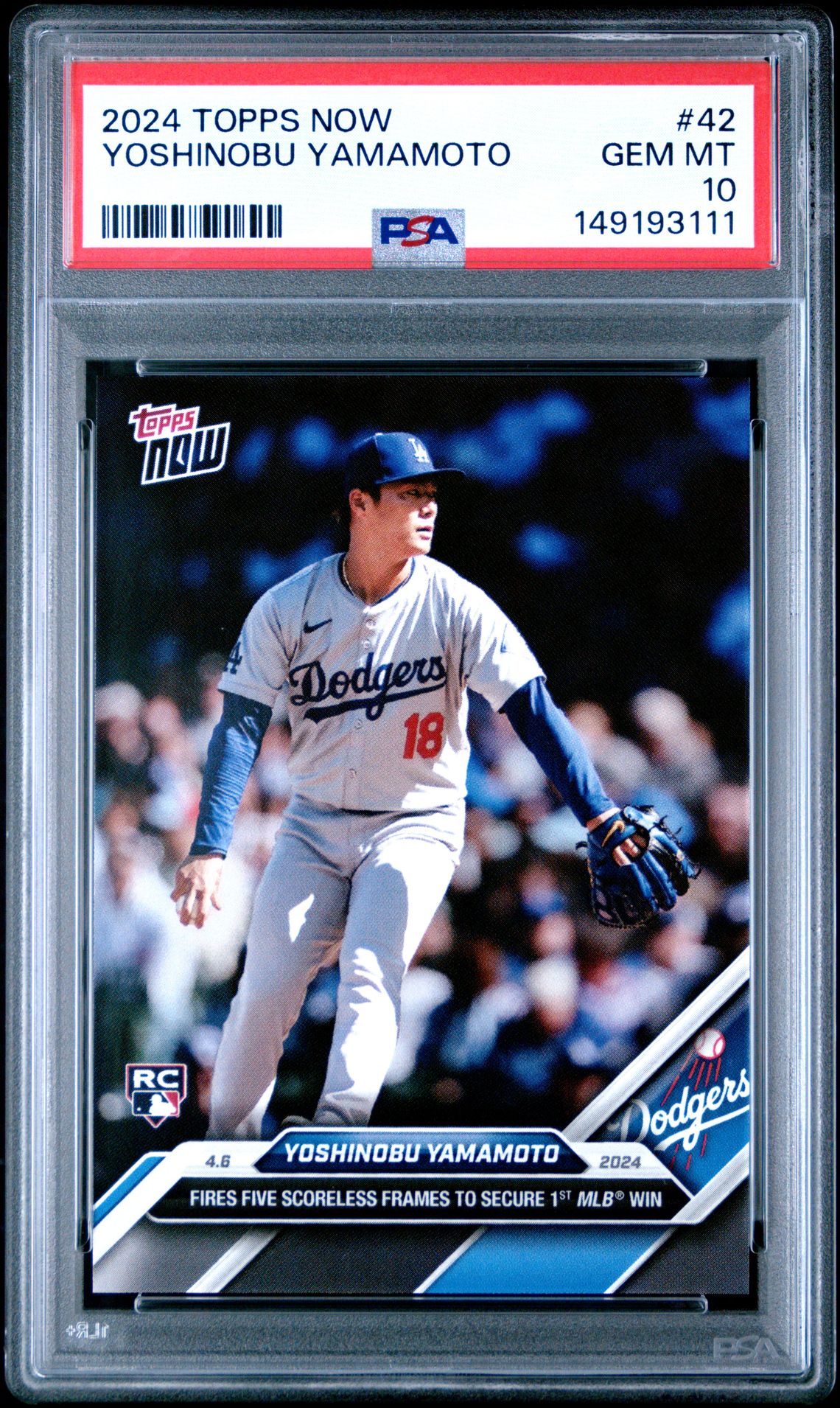 2024 Topps TOPPS NOW Yoshinobu Yamamoto front