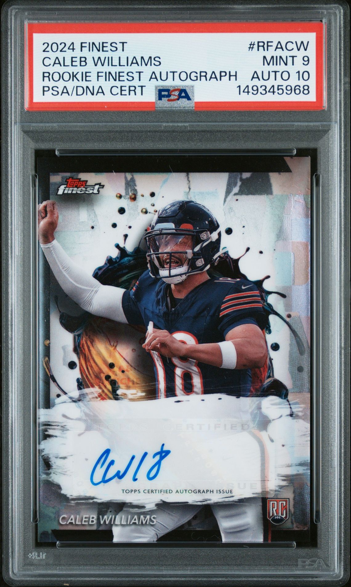 2024 Topps TOPPS FINEST ROOKIE FINEST AUTOGRAPHS #RFACW Caleb Williams front