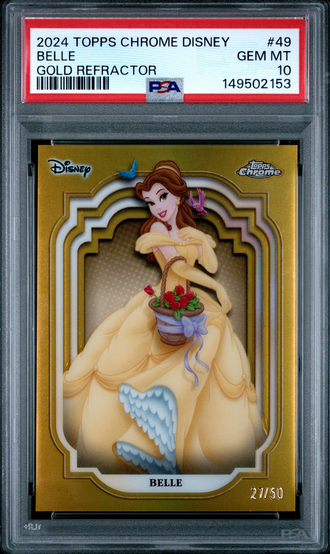 2024 Topps TOPPS CHROME DISNEY Gold Refractor #49 Belle front