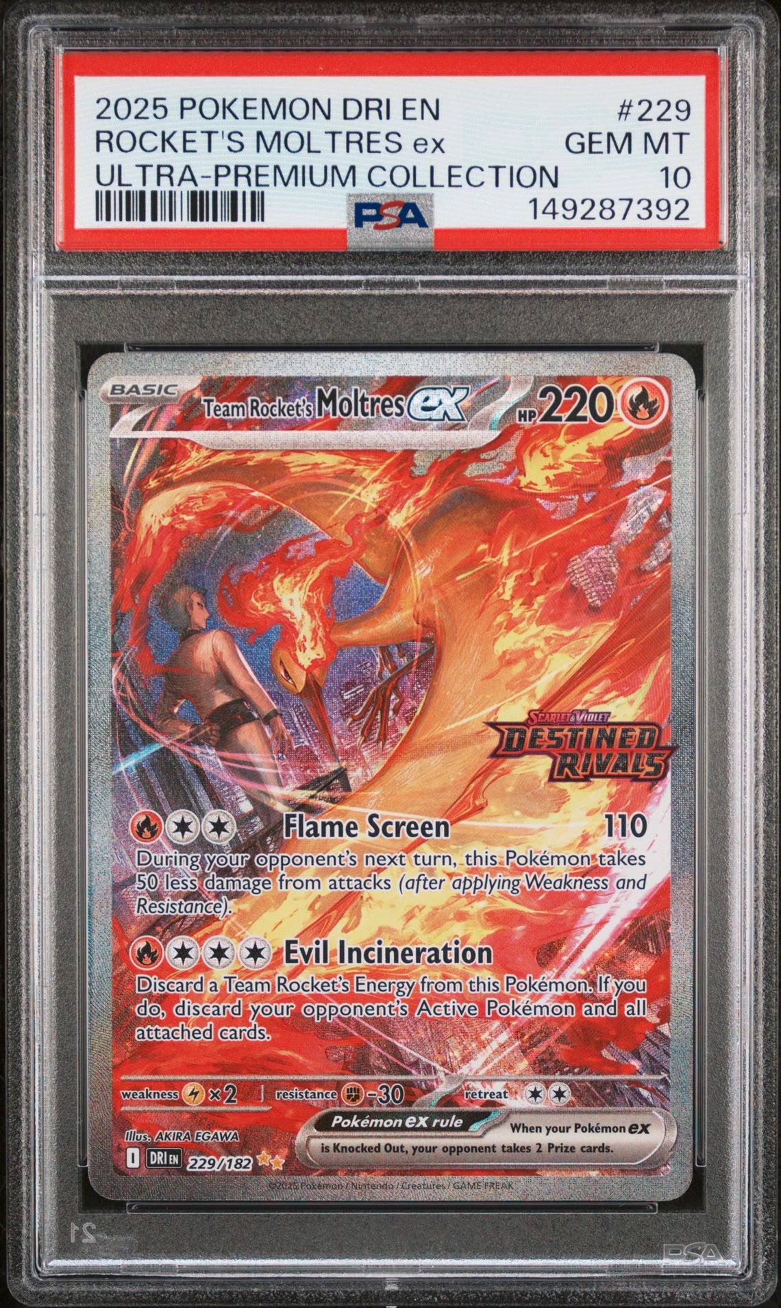 2025 Pokemon POKEMON DRI EN-DESTINED RIVALS SPECIAL ILLUSTRATION RARE #229 Rocket's Moltres EX front