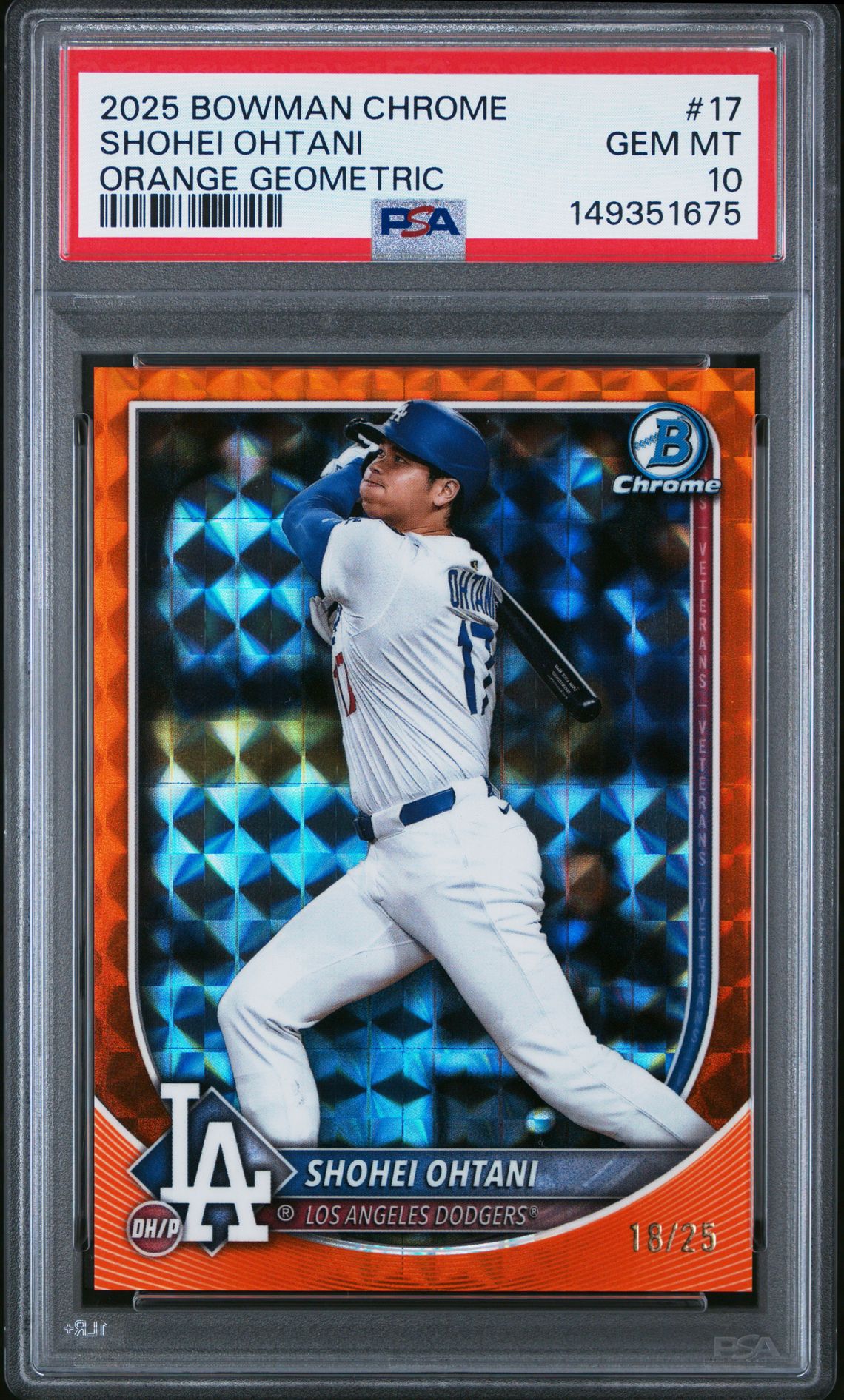2025 Bowman BOWMAN CHROME ORANGE GEOMETRIC #17 Shohei Ohtani front