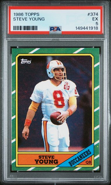 1986 Topps #374 Steve Young front