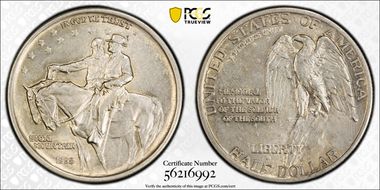 1925 50C Stone Mountain AU58