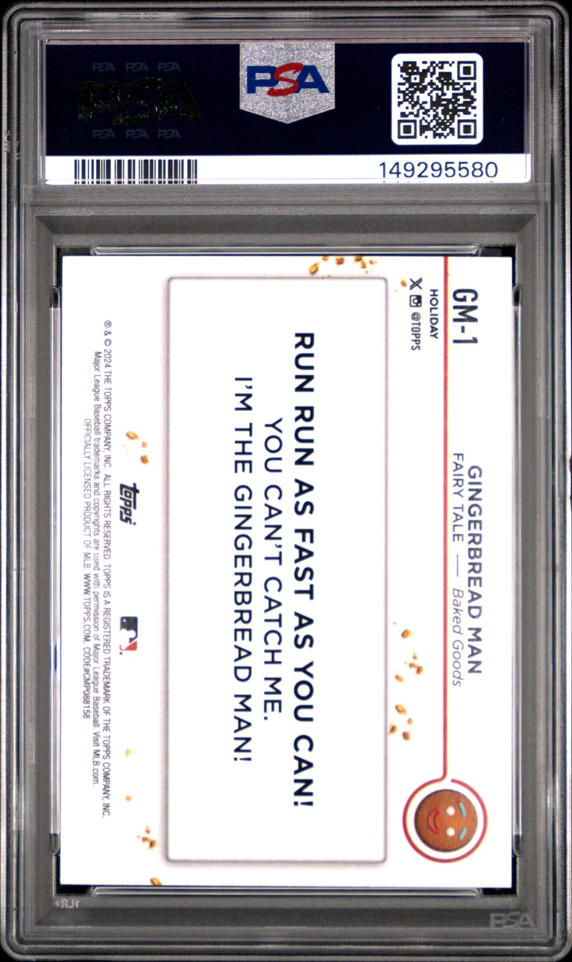 2024 Topps Holiday Gingerbread Man Gingerbread Man #Gm1 Gem Mt 10 back