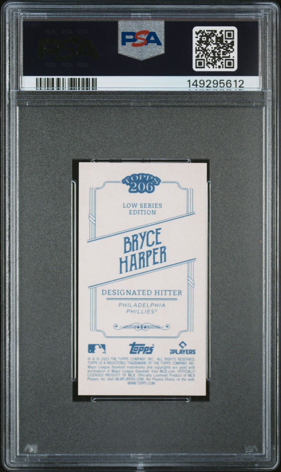 2023 Topps 206 Low Series Bryce Harper Gem Mt 10 back