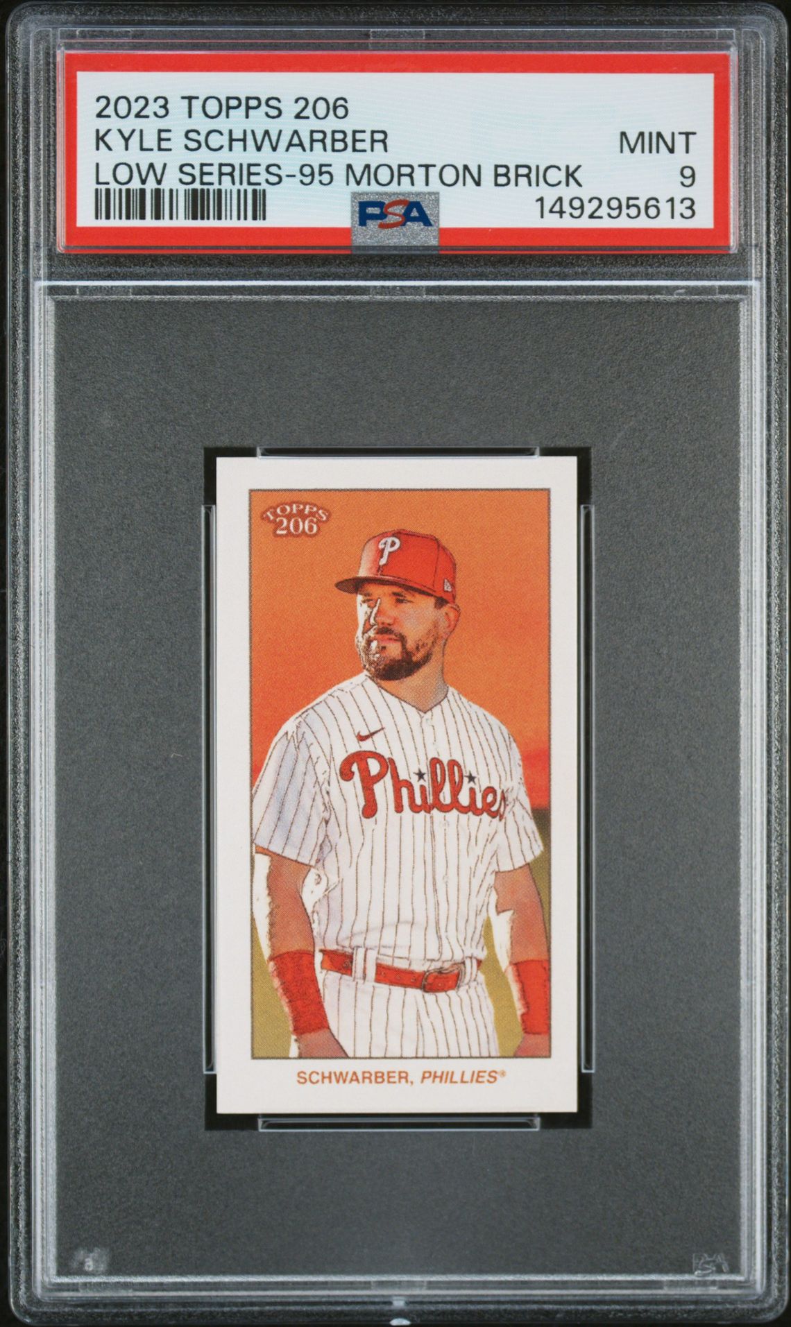 2023 Topps 206 Low Series Kyle Schwarber (Low Series-95 Morton Brick) Mint 9 front