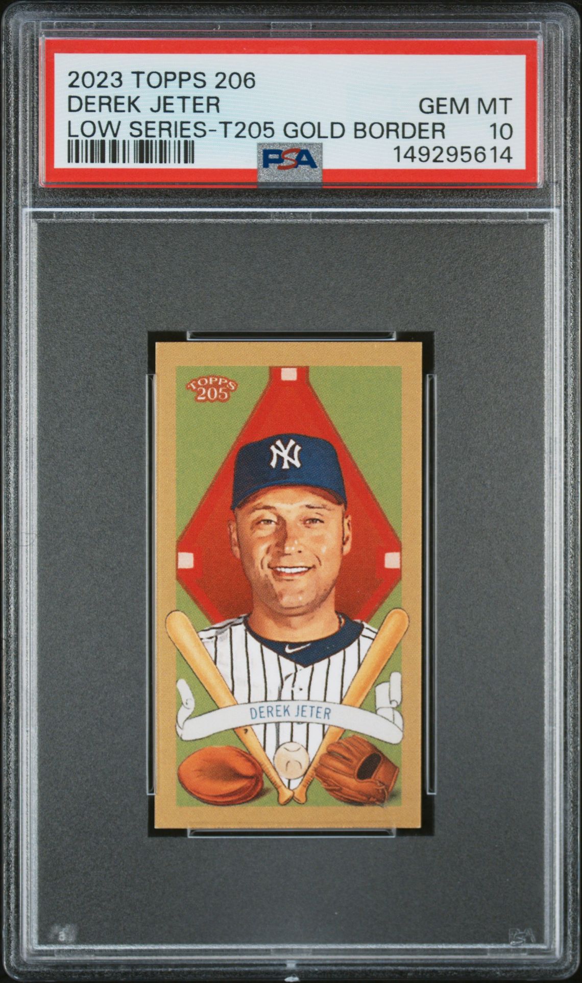 2023 Topps 206 Low Series 205 Gold Border Derek Jeter (Low Series-T205 Gold Border) Gem Mt 10 front