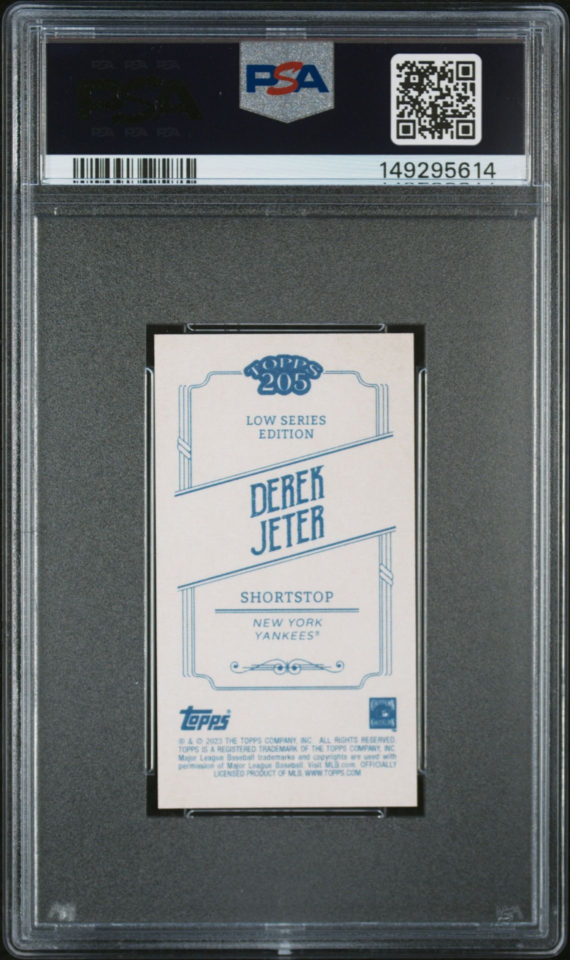 2023 Topps 206 Low Series 205 Gold Border Derek Jeter (Low Series-T205 Gold Border) Gem Mt 10 back