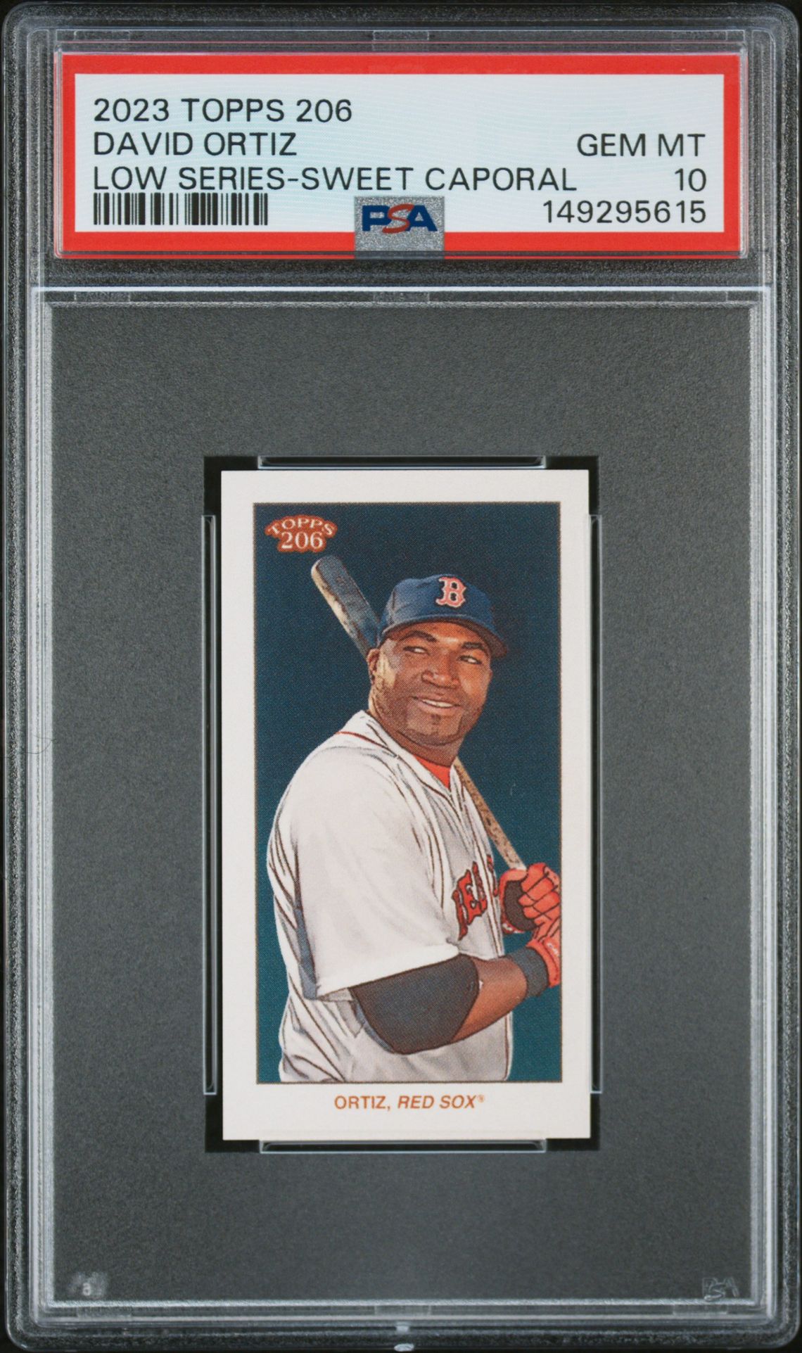 2023 Topps 206 Low Series David Ortiz (Low Series-Sweet Caporal) Gem Mt 10 front