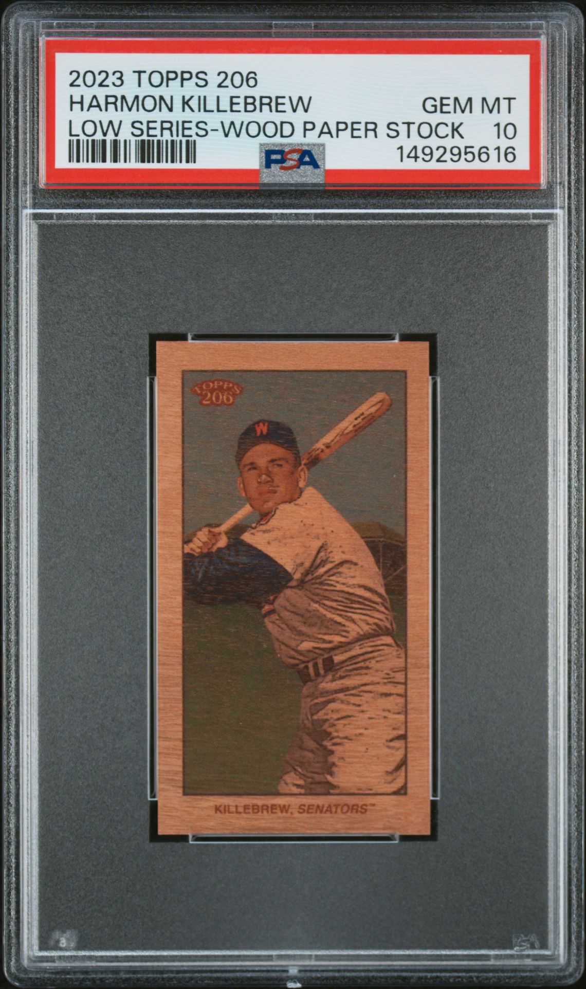 2023 Topps 206 Low Series Harmon Killebrew (Low Series-Wood Paper Stock) Gem Mt 10 front