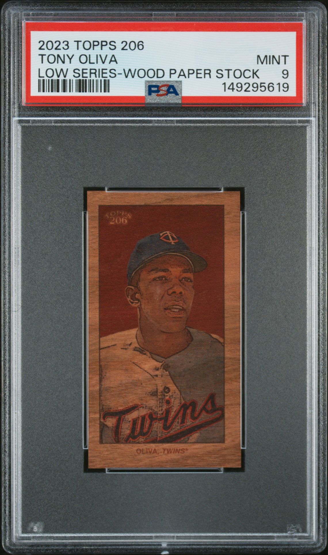 2023 Topps 206 Low Series Tony Oliva (Low Series-Wood Paper Stock) Mint 9 front