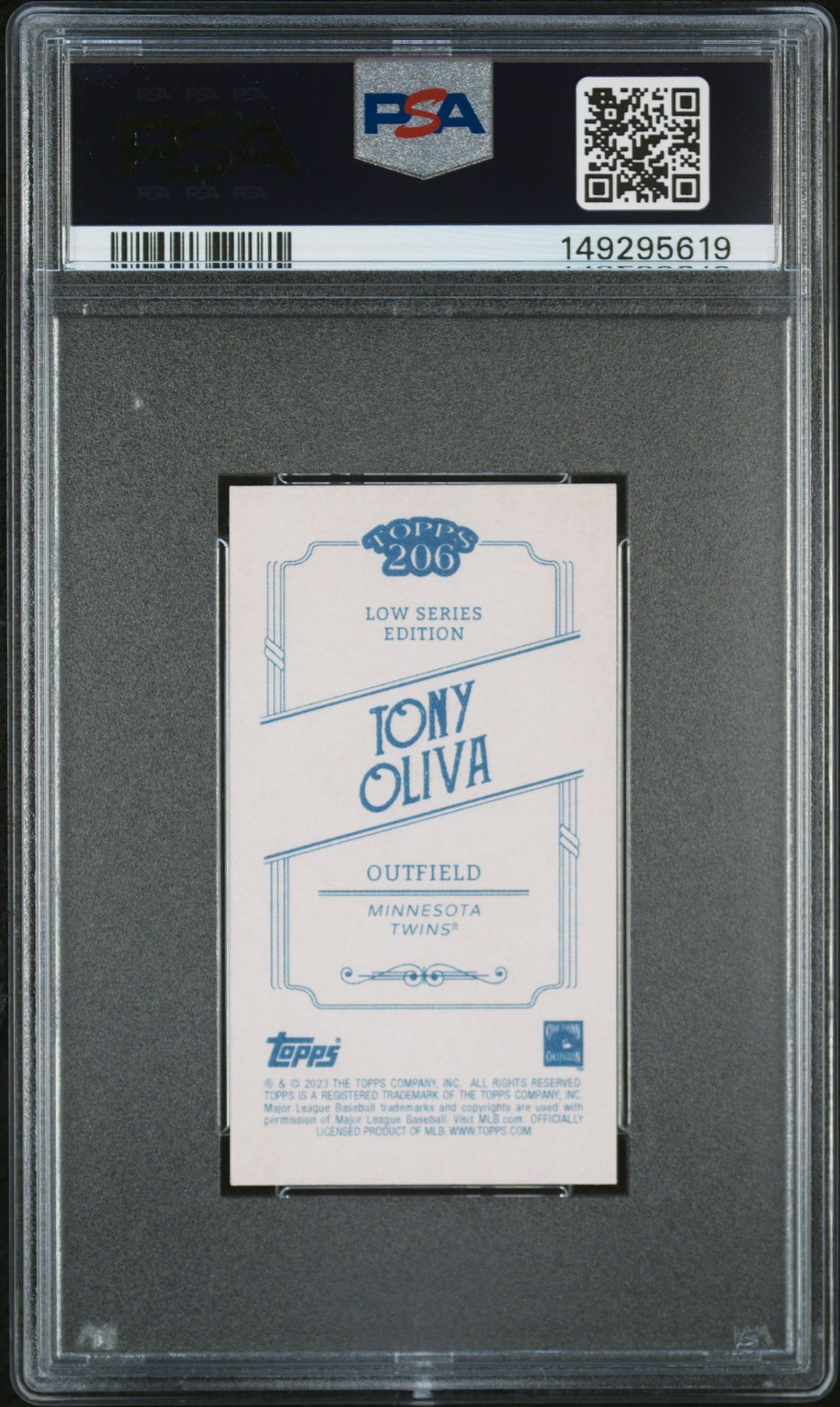 2023 Topps 206 Low Series Tony Oliva (Low Series-Wood Paper Stock) Mint 9 back
